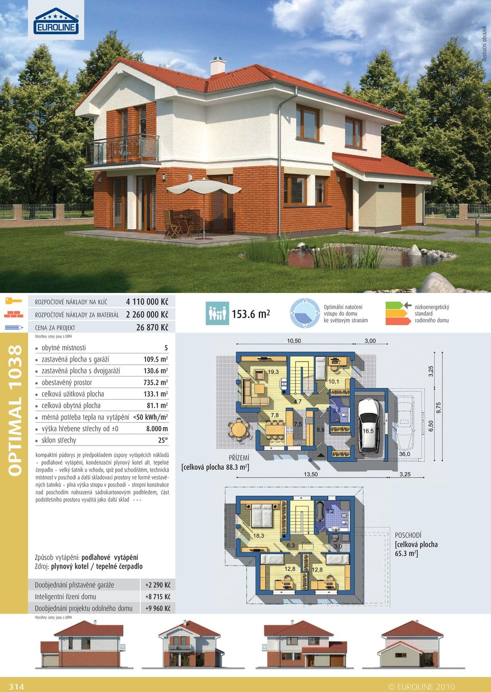 poschodí a další skladovací prostory ve formě vestavěných šatníků plná výška stropu v poschodí stropní konstrukce nad poschodím nahrazená sádrokartonovým