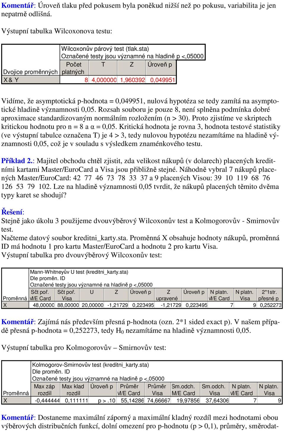 0,05. Rozsah souboru je pouze 8, není splněna podmínka dobré aproximace standardizovaným normálním rozložením (n > 30). Proto zjistíme ve skriptech kritickou hodnotu pro n = 8 a α = 0,05.