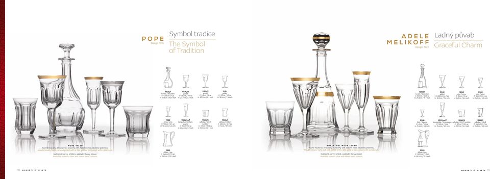 3 inch Symbol tradice The Symbol of Tradition 11521/xx C: 280 ml / 9.3 oz H: 20,7 cm / 8.1 inch 11531/xx/f šampaňské / champagne C: 150 ml / 5 oz H: 20,6 cm / 8.