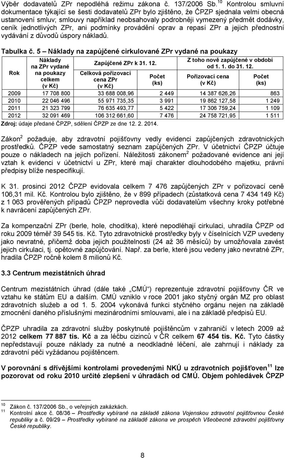 ceník jednotlivých ZPr, ani podmínky provádění oprav a repasí ZPr a jejich přednostní vydávání z důvodů úspory nákladů. Tabulka č.