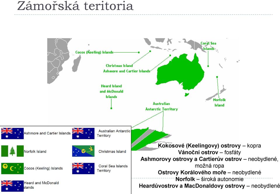 neobydlené, možná ropa Ostrovy Korálového moře neobydlené