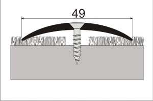 Kovové profily PŘECHODOVÉ / samolepící a šroubovací, Přechod 40 mm, oblý - ( šroubovací, samolepící ) zlatá E00 270 cm 3-13-2700 93 cm 3-13-9300 stříbro E01 270 cm 3-13-2701 93 cm 3-13-9301 389,0