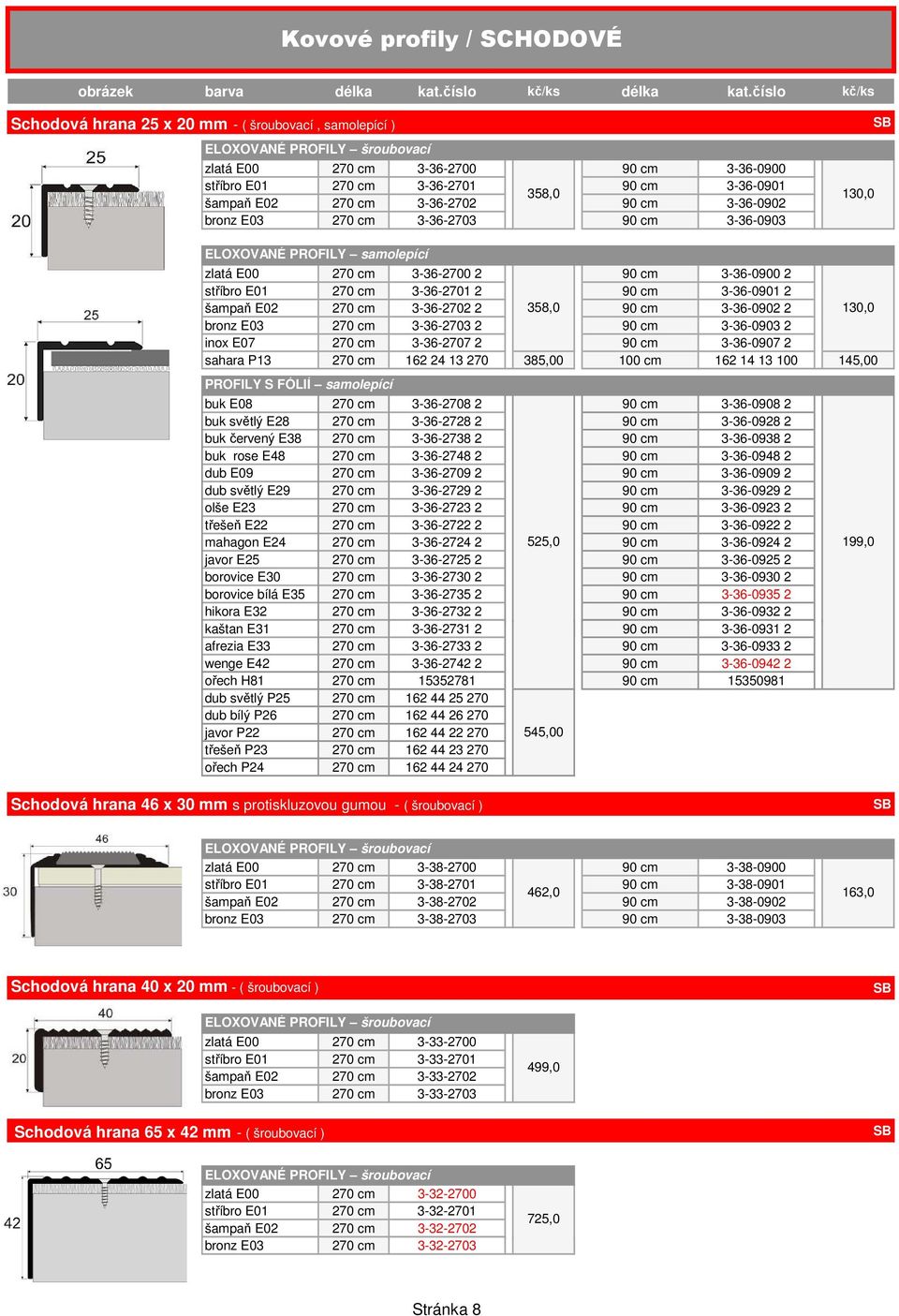 šampaň E02 270 cm 3-36-2702 2 358,0 90 cm 3-36-0902 2 130,0 bronz E03 270 cm 3-36-2703 2 90 cm 3-36-0903 2 inox E07 270 cm 3-36-2707 2 90 cm 3-36-0907 2 sahara P13 270 cm 162 24 13 270 385,00 100 cm