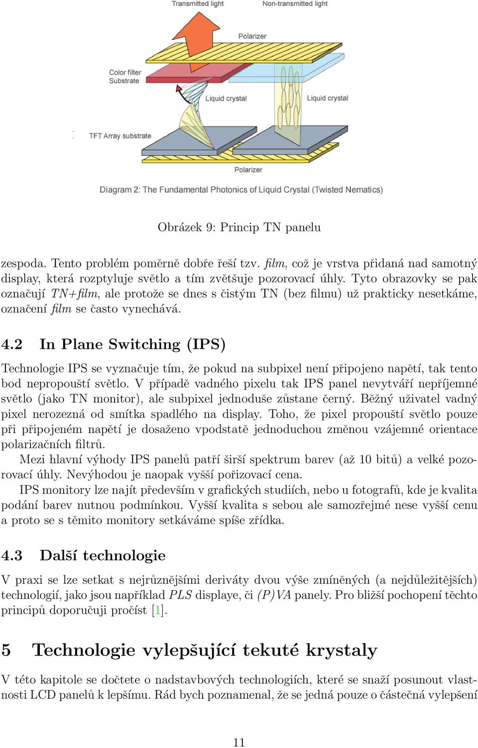 2 In Plane Switching (IPS) Technologie IPS se vyznačuje tím, že pokud na subpixel není připojeno napětí, tak tento bod nepropouští světlo.