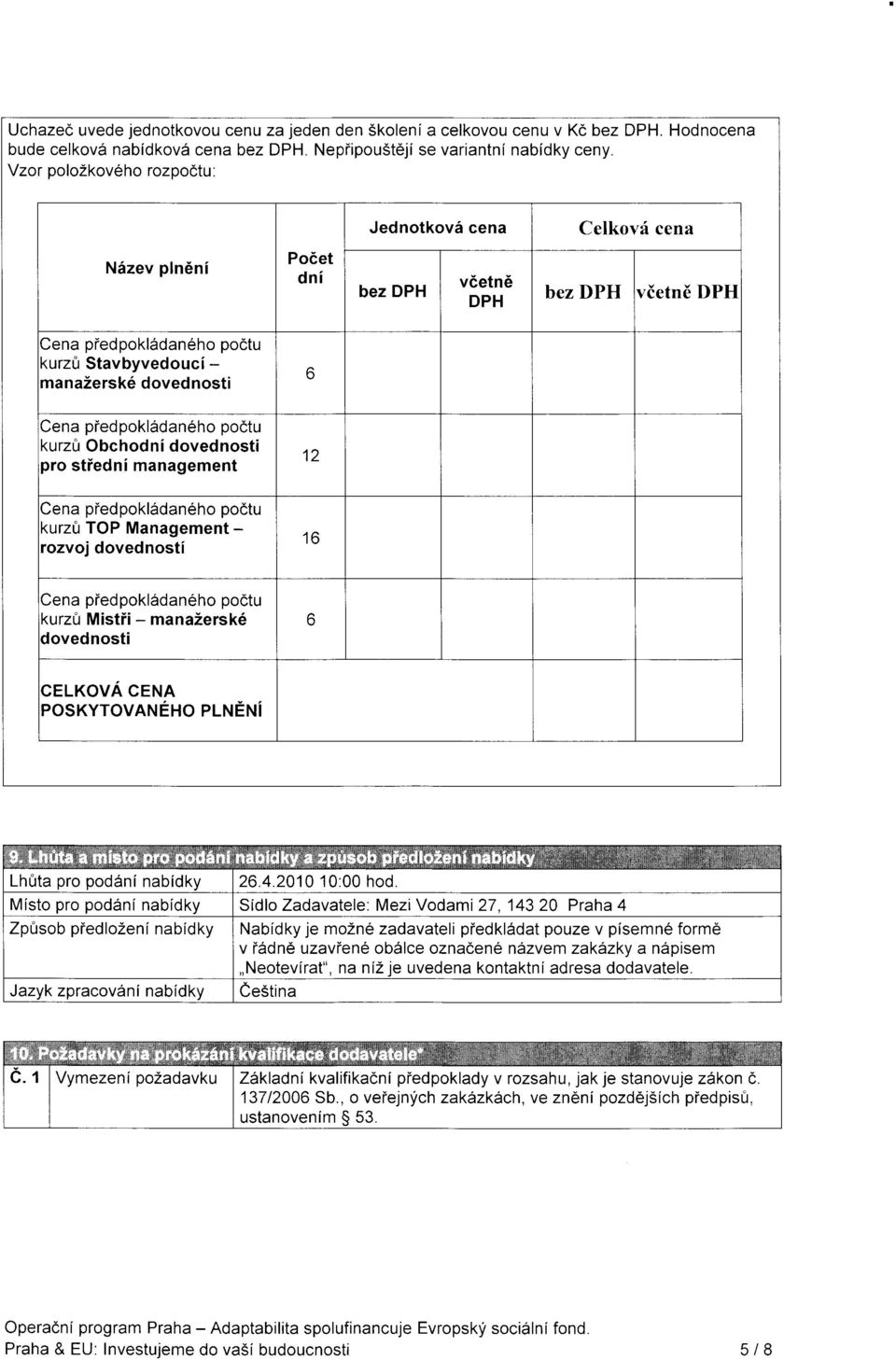 piedpoklddan6ho podtu kurzfi Obchod ni dovednosti pro stiedni management tz Cena piedpokl6dan6ho podtu kurz0 TOP Management - rozvoj dovednosti 16 Cena piedpokl5dan6ho poctu kurz0 Mistii - manazersk6