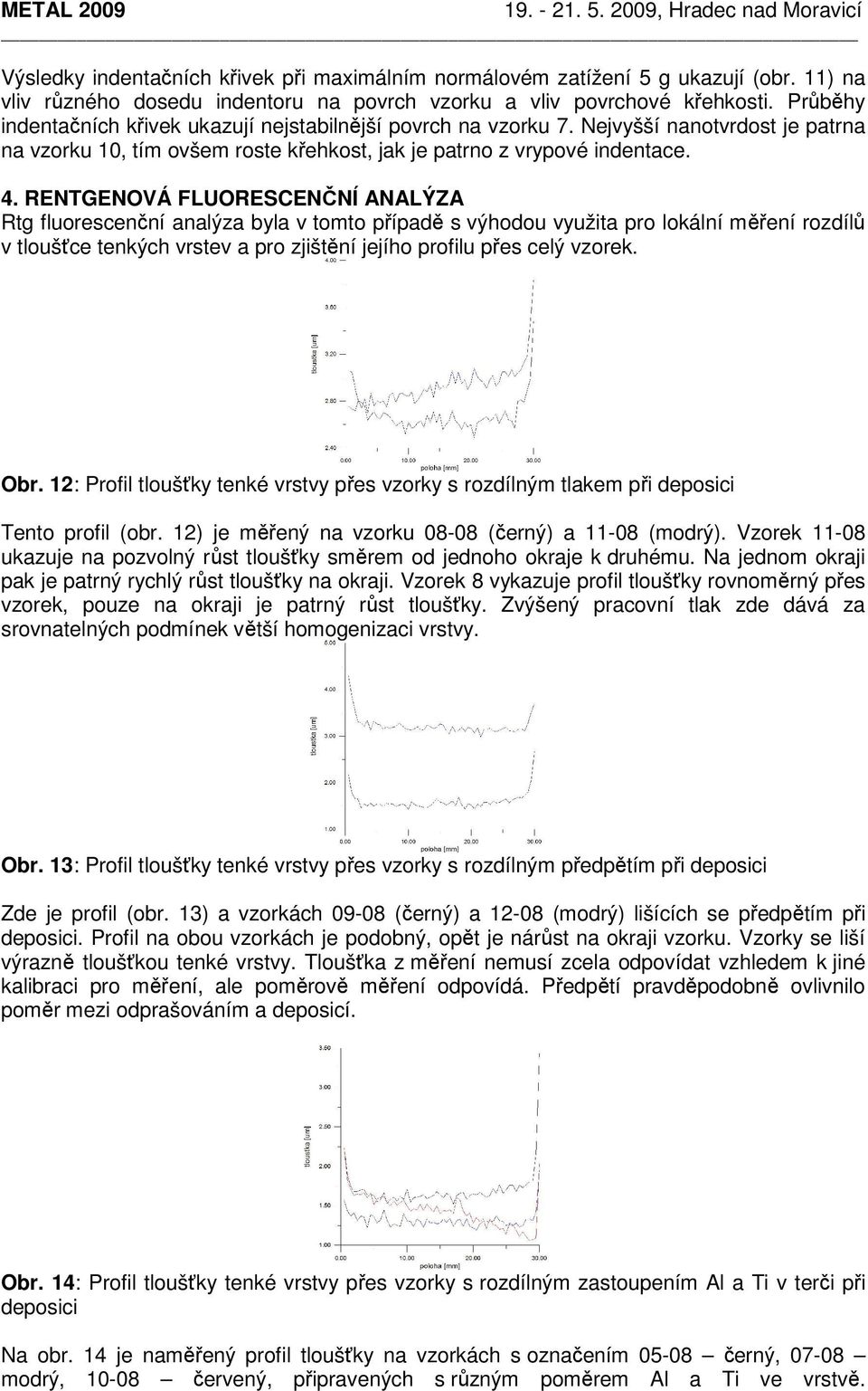RENTGENOVÁ FLUORESCENČNÍ ANALÝZA Rtg fluorescenční analýza byla v tomto případě s výhodou využita pro lokální měření rozdílů v tloušťce tenkých vrstev a pro zjištění jejího profilu přes celý vzorek.