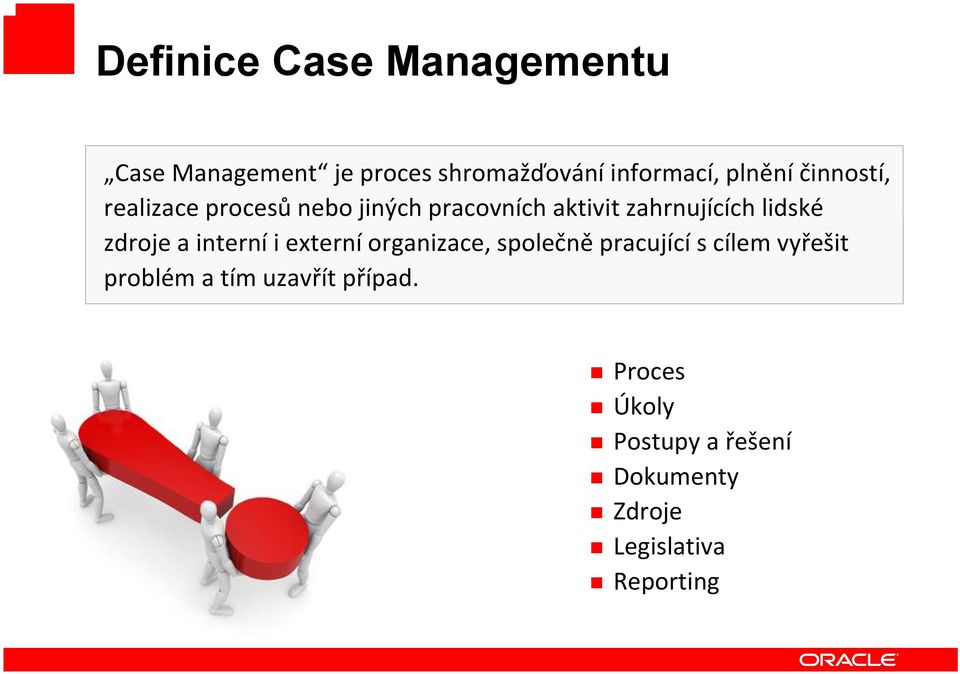 zdroje a interní i externí organizace, společně pracující s cílem vyřešit problém a