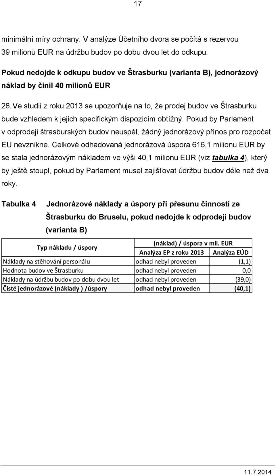 Ve studii z roku 2013 se upozorňuje na to, že prodej budov ve Štrasburku bude vzhledem k jejich specifickým dispozicím obtížný.