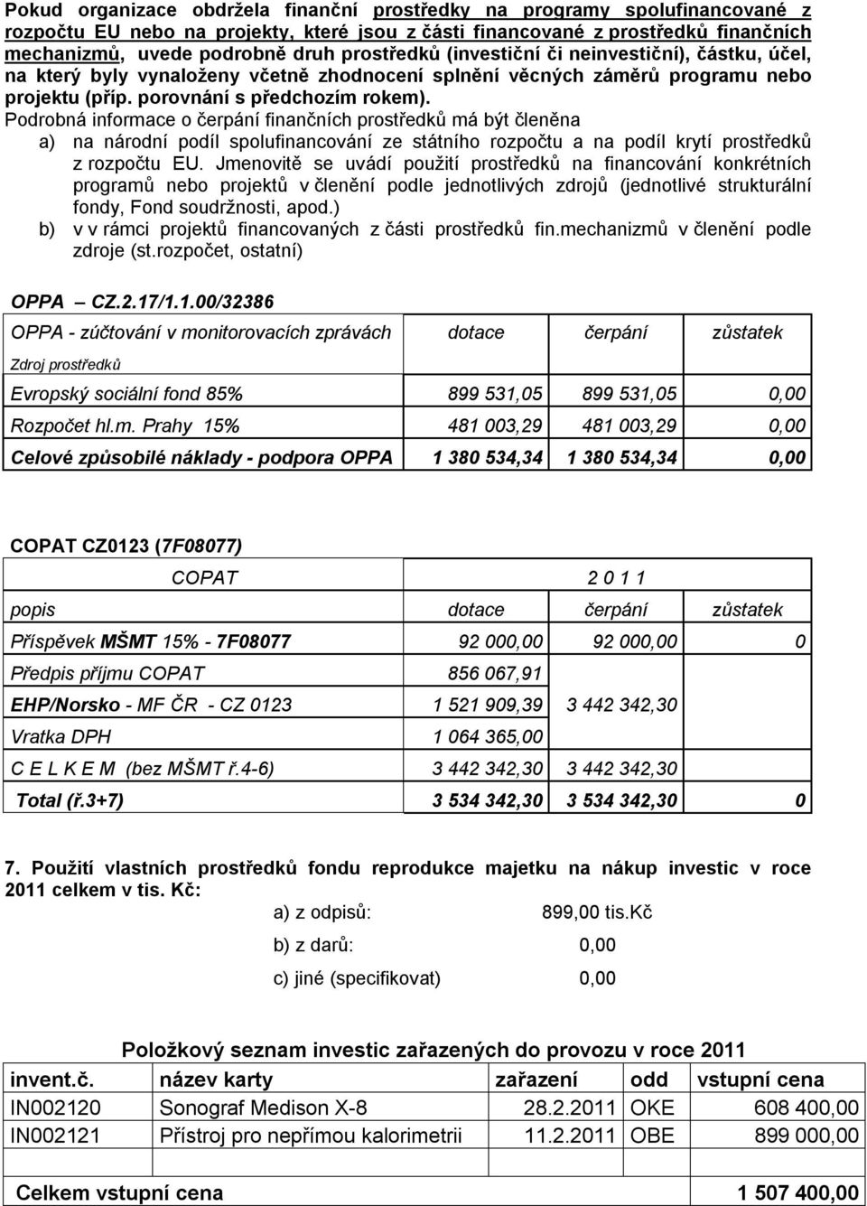 Podrobná informace o čerpání finančních prostředků má být členěna a) na národní podíl spolufinancování ze státního rozpočtu a na podíl krytí prostředků z rozpočtu EU.