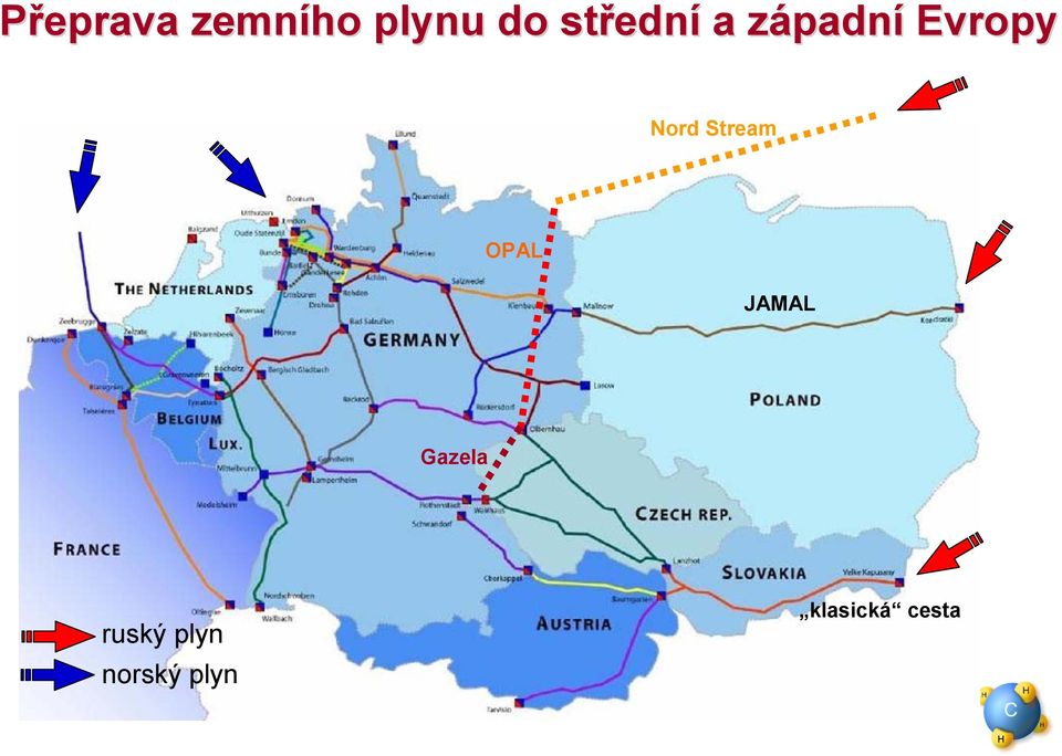 Evropy Nord Stream OPAL JAMAL