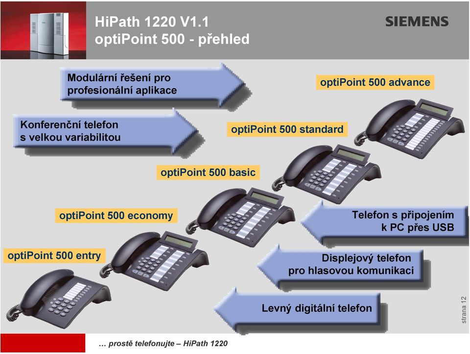 telefon s velkou variabilitou optipoint 500 advance optipoint 500 standard optipoint