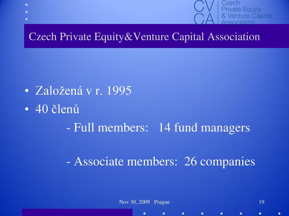 1995 40 členů - Full members: 14 fund