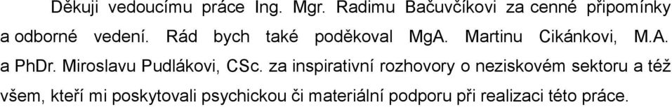 Rád bych také poděkoval MgA. Martinu Cikánkovi, M.A. a PhDr.