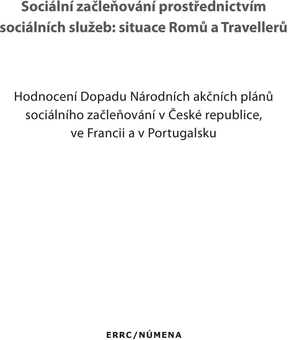 Národních akčních plánů sociálního začleňování v