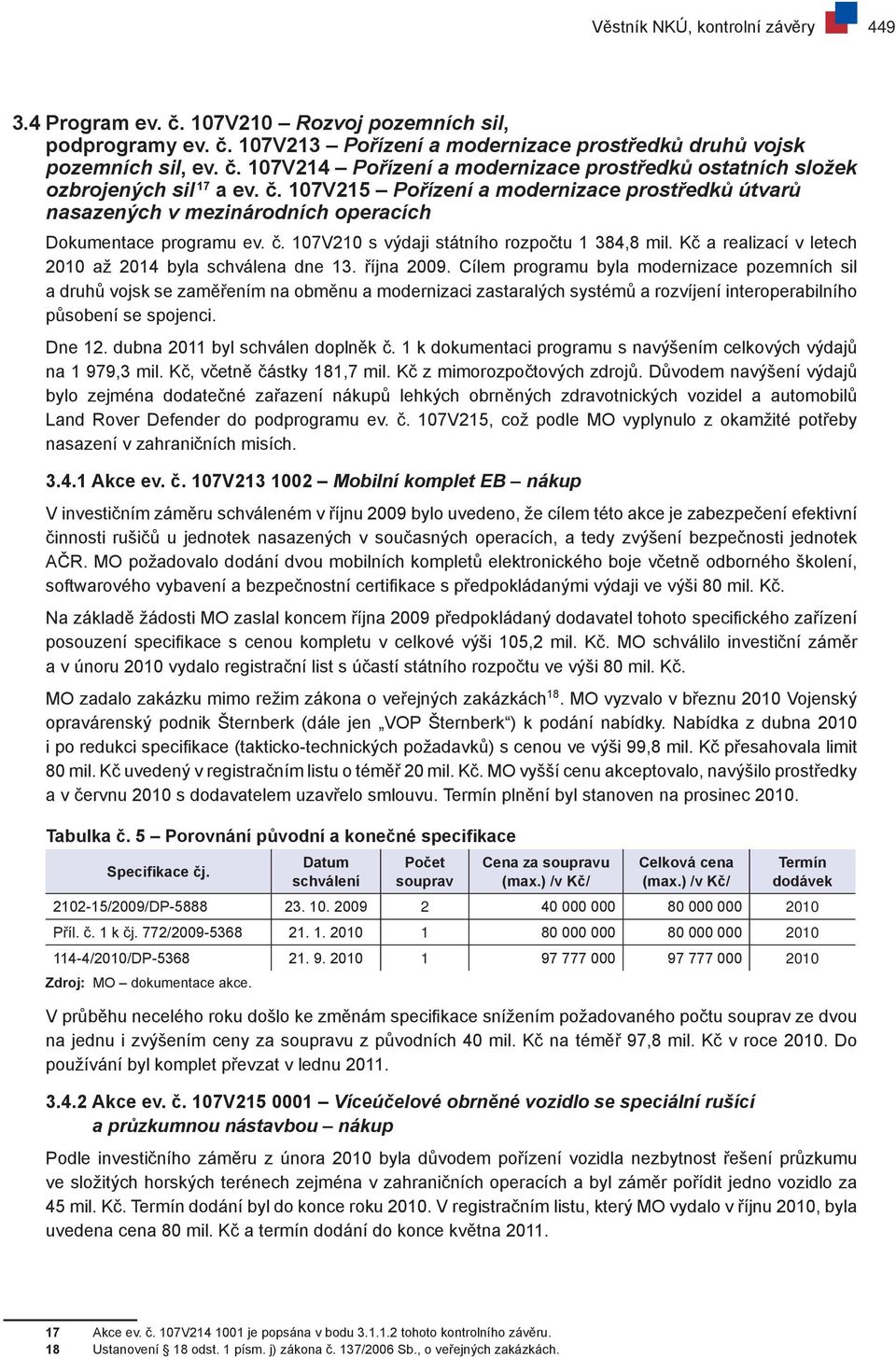 Kč a realizací v letech 2010 až 2014 byla schválena dne 13. října 2009.