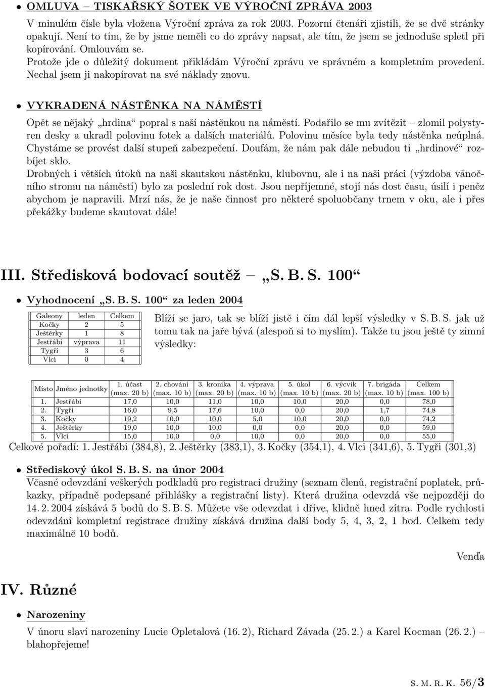 Protože jde o důležitý dokument přikládám Výroční zprávu ve správném a kompletním provedení. Nechal jsem ji nakopírovat na své náklady znovu.