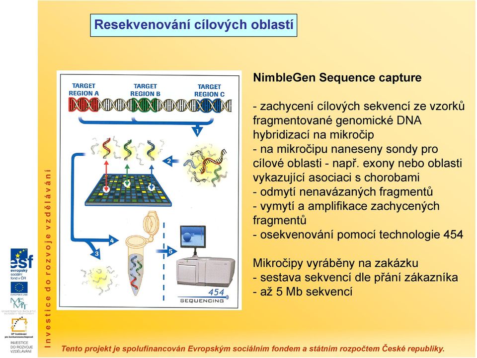 exony nebo oblasti vykazující asociaci s chorobami - odmytí nenavázaných fragmentů - vymytí a amplifikace