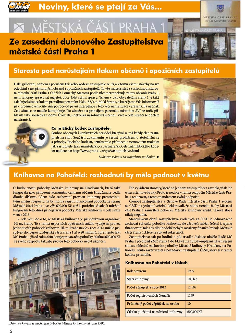 Starosta podle nich nerespektuje zájmy občanů Prahy 1, není schopný spravovat majetek obce, řídit státní správu.