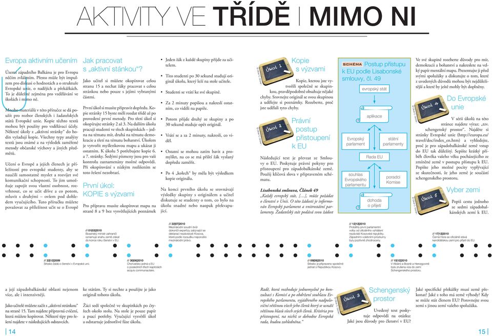 Mnoho materiálů v této příručce se dá použít pro rozbor členských i žadatelských států Evropské unie. Kopie těchto textů mohou být použity pro vzdělávací účely.