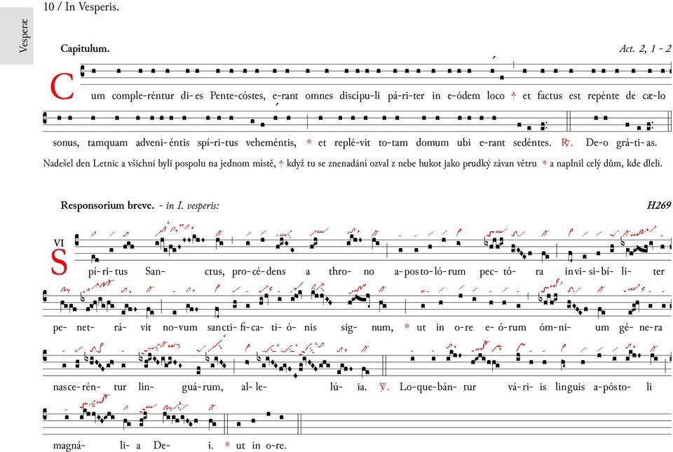 dům, kde dleli. Responsorium breve. - I. vesperis: ޢ ò 㲨 䲧 tus 㲨 µ tur -pósto- mgná- li- ᢤ µ µµµ A. De-o grá-ti- s. S VI pí-ri- ò ¼ ᒣ Sn- «vit µ ò ઢ ᒣઢ µ ઢ De- ctus, ò «i. ut ê ઢ ¼ ó- ઢ nis ò o-re.