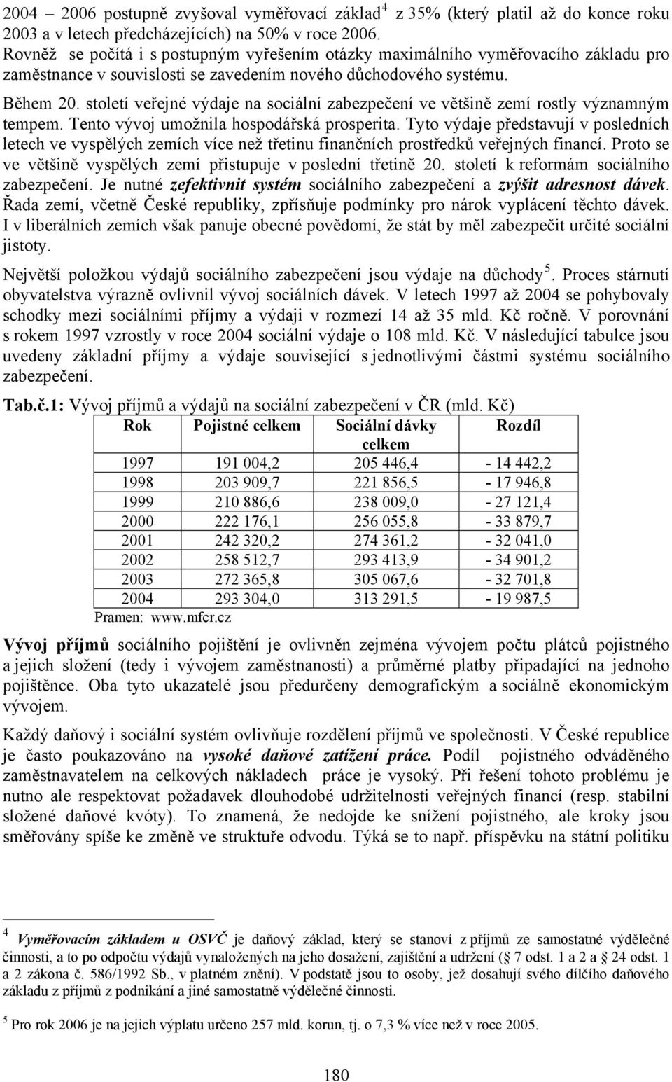 století veřejné výdaje na sociální zabezpečení ve většině zemí rostly významným tempem. Tento vývoj umožnila hospodářská prosperita.