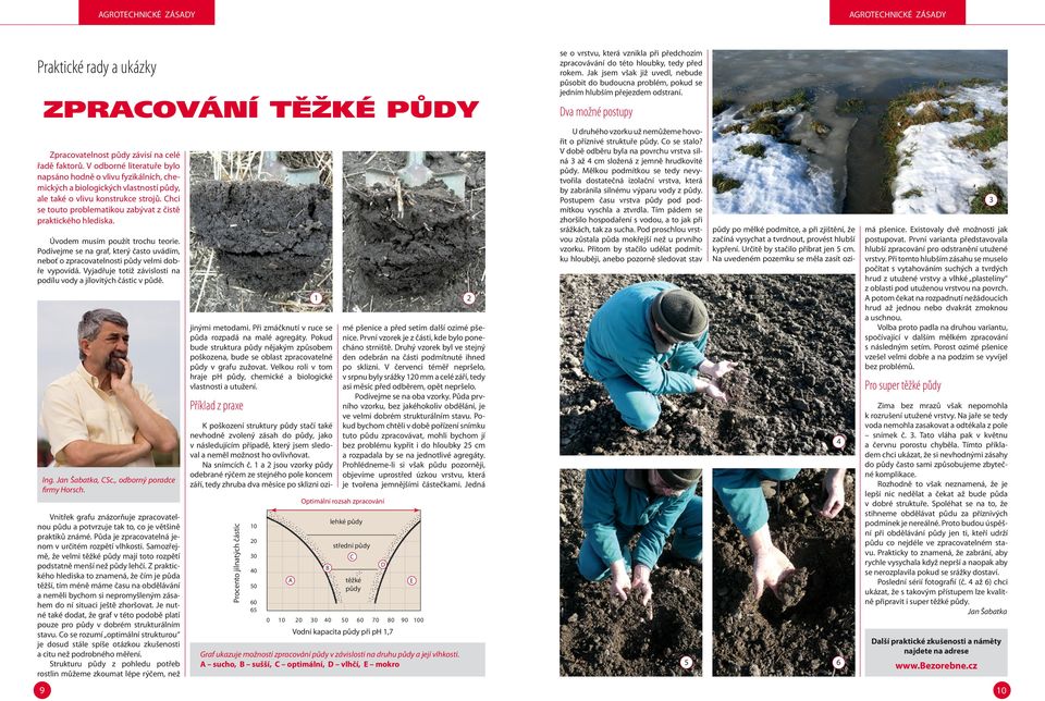 Chci se touto problematikou zabývat z čistě praktického hlediska. Úvodem musím použít trochu teorie. Podívejme se na graf, který často uvádím, neboť o zpracovatelnosti půdy velmi dobře vypovídá.