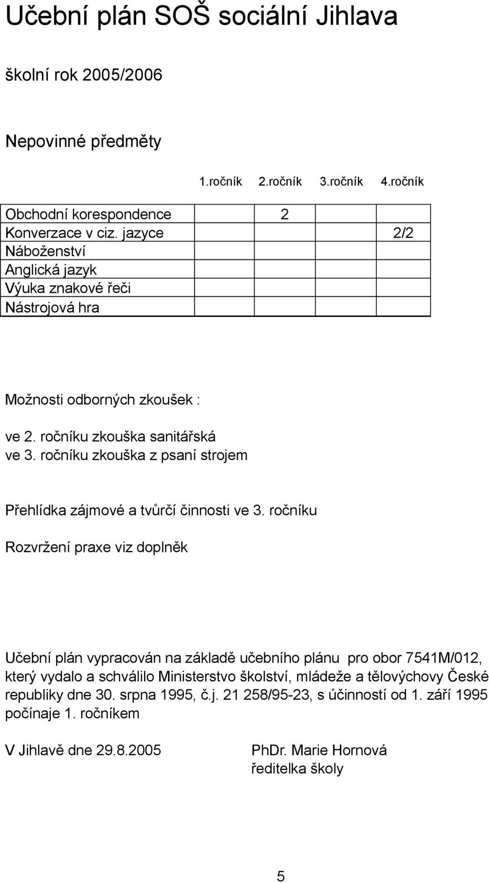 ročníku zkouška z psaní strojem Přehlídka zájmové a tvůrčí činnosti ve 3.