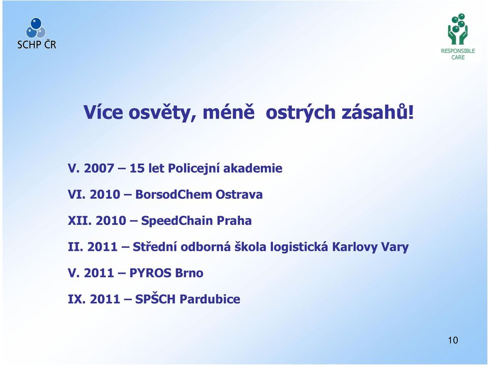 2011 Střední odborná škola logistická Karlovy Vary V.