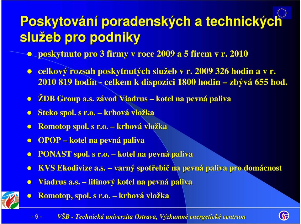 s r.o. krbová vložka Romotop spol. s r.o. krbová vložka OPOP kotel na pevná paliva PONAST spol. s r.o. kotel na pevná paliva KVS Ekodivize a.s. varný spotřebi ebič na pevná paliva pro domácnost Viadrus a.