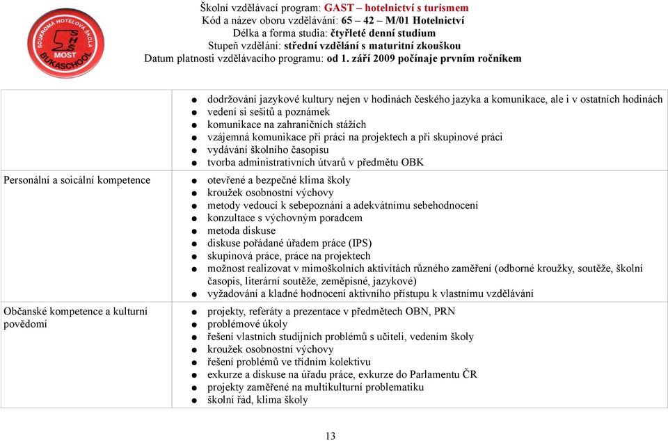 metody vedoucí k sebepoznání a adekvátnímu sebehodnocení konzultace s výchovným poradcem metoda diskuse diskuse pořádané úřadem práce (IPS) skupinová práce, práce na projektech možnost realizovat v