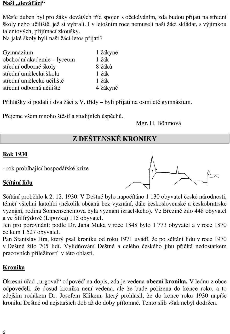 Gymnázium obchodní akademie lyceum střední odborné školy střední umělecká škola střední umělecké učiliště střední odborná učiliště 1 žákyně 1 žák 8 žáků 1 žák 1 žák 4 žákyně Přihlášky si podali i dva