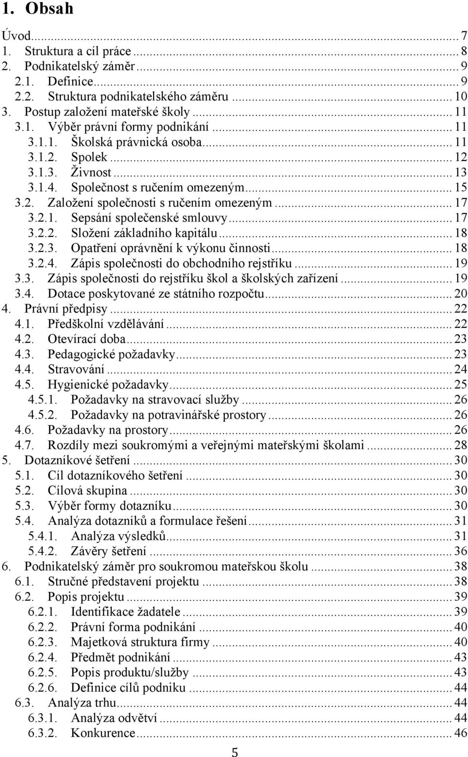 .. 17 3.2.2. Složení základního kapitálu... 18 3.2.3. Opatření oprávnění k výkonu činnosti... 18 3.2.4. Zápis společnosti do obchodního rejstříku... 19 3.3. Zápis společnosti do rejstříku škol a školských zařízení.