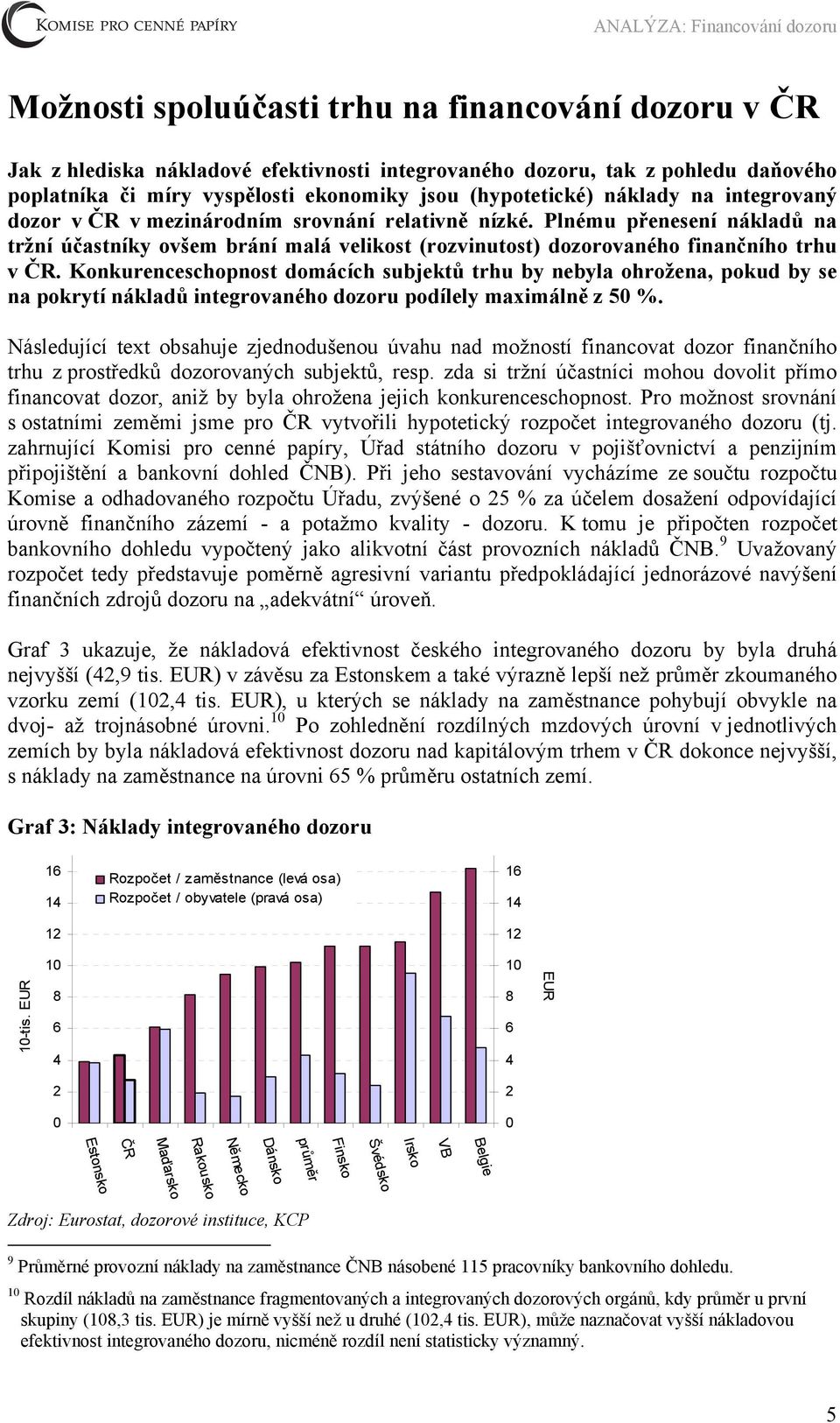 Konkurenceschopnost domácích subjektů trhu by nebyla ohrožena, pokud by se na pokrytí nákladů integrovaného dozoru podílely maximálně z 50 %.