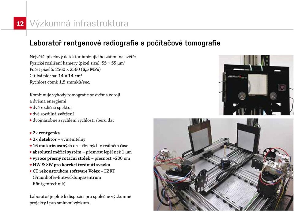 Kombinuje výhody tomografie se dvěma zdroji a dvěma energiemi dvě rozličná spektra dvě rozdílná zvětšení dvojnásobné zrychlení rychlosti sběru dat 2 rentgenka 2 detektor vyměnitelný 16 motorizovaných