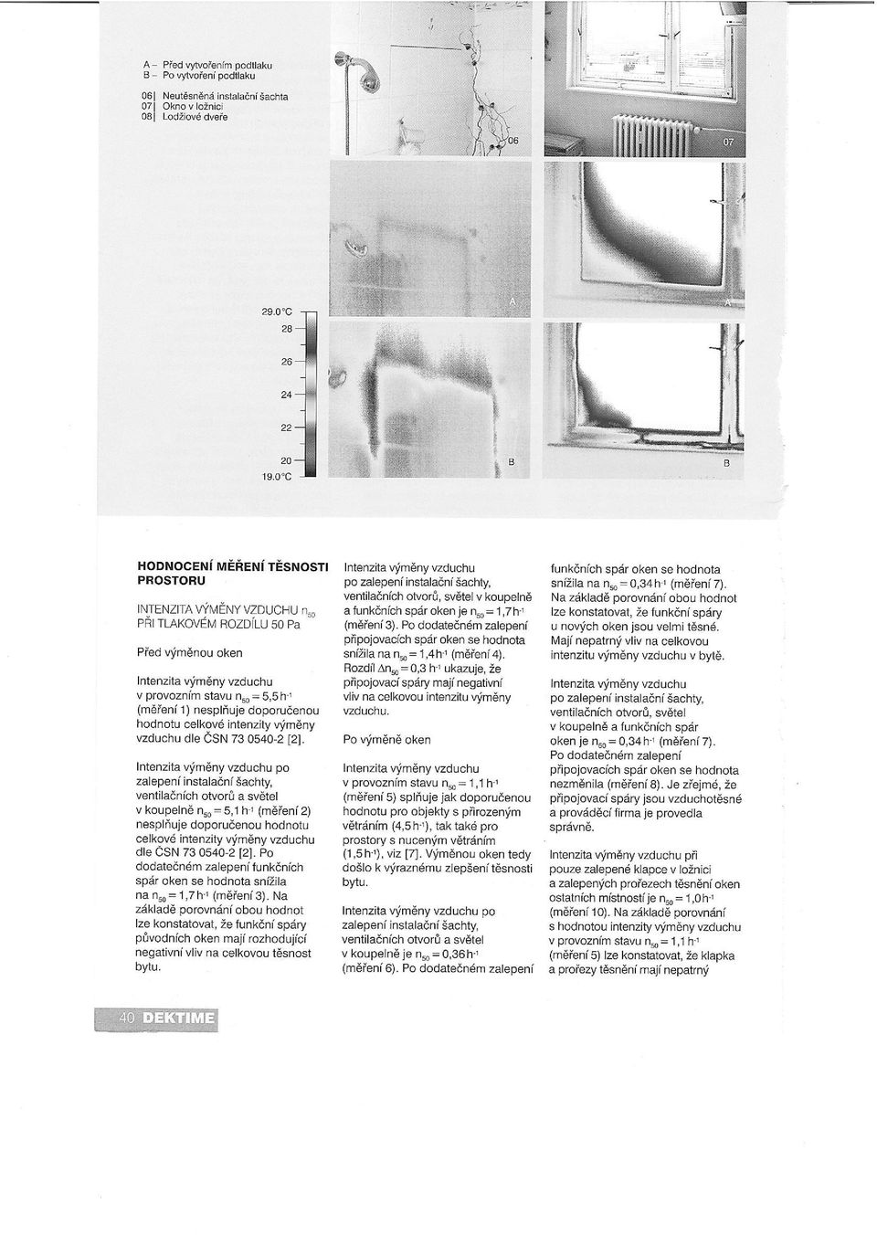 l2l. Intenzita \4im6ny vzduchu po zalepeni instaladni Sachty, ventiladnich otvori a svdtel v koupeln6 nso = 5,1 h I (mdfeni2) nespliuje doporudenou hodnotu celkov6 intenzity Wmdny vzduchu dle CSN