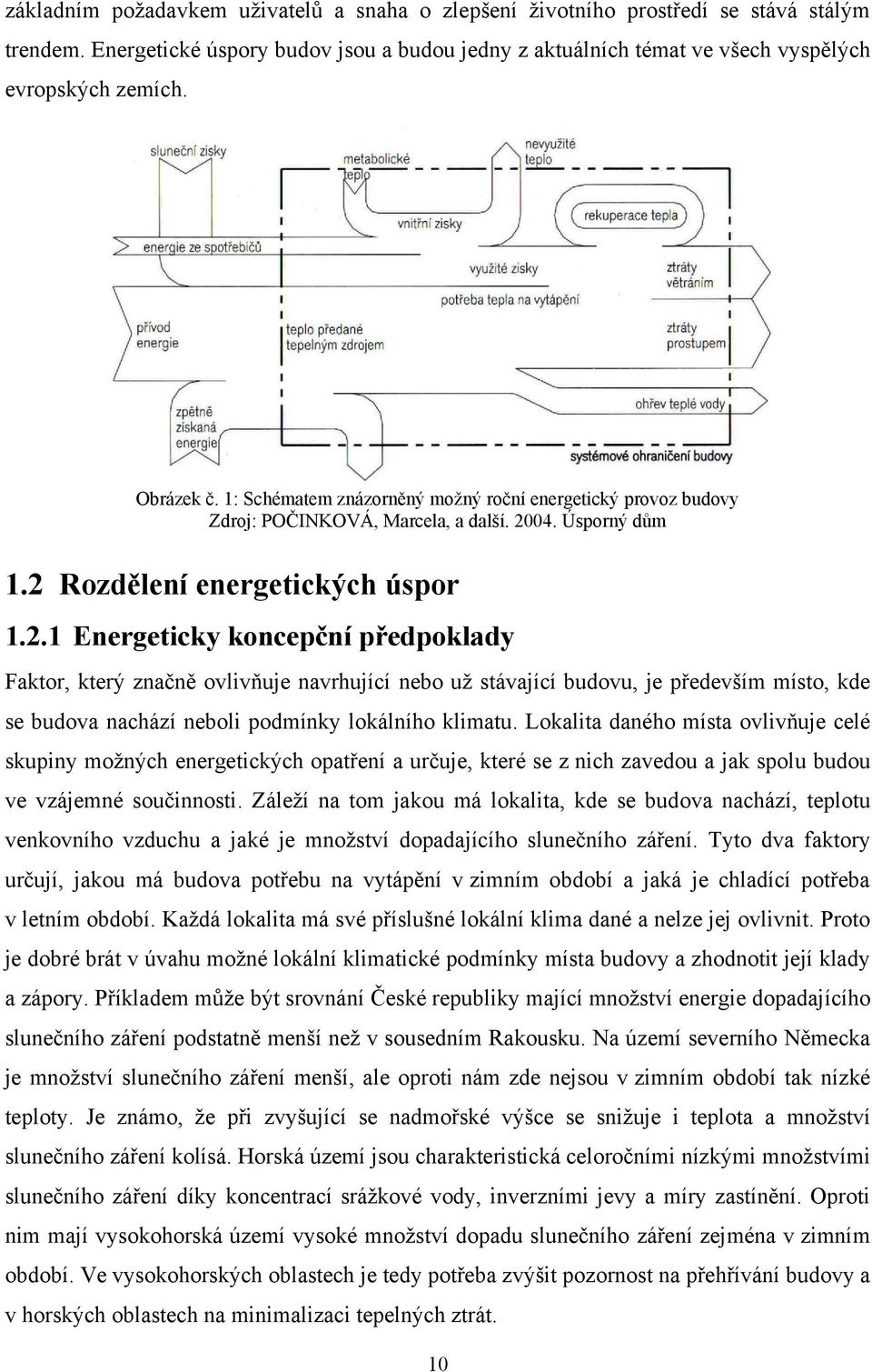 04. Úsporný dům 1.2 Rozdělení energetických úspor 1.2.1 Energeticky koncepční předpoklady Faktor, který značně ovlivňuje navrhující nebo uţ stávající budovu, je především místo, kde se budova nachází neboli podmínky lokálního klimatu.