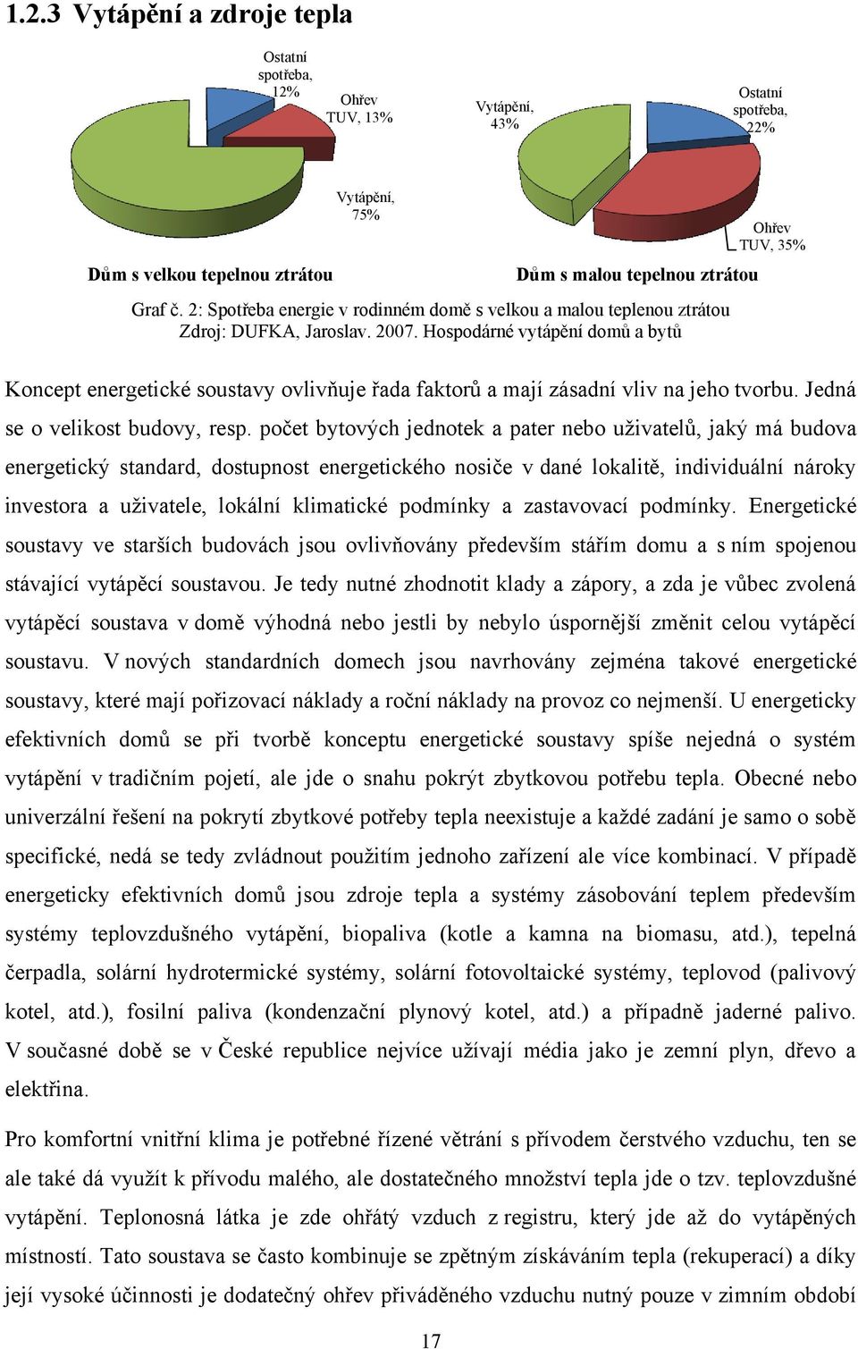 Hospodárné vytápění domů a bytů Ohřev TUV, 35% Koncept energetické soustavy ovlivňuje řada faktorů a mají zásadní vliv na jeho tvorbu. Jedná se o velikost budovy, resp.