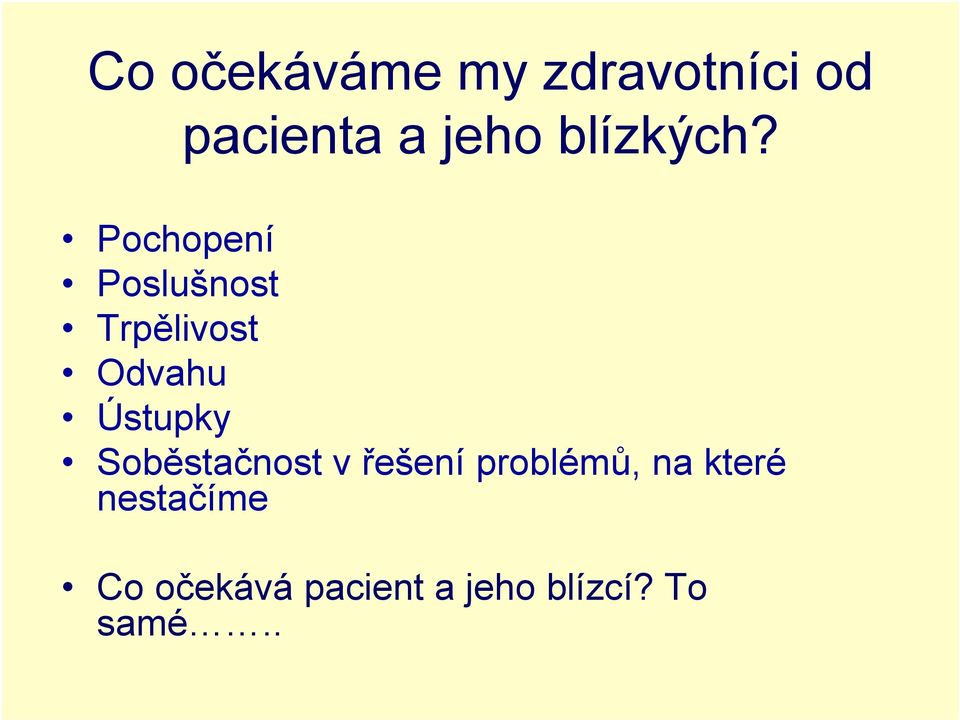 Pochopení Poslušnost Trpělivost Odvahu Ústupky