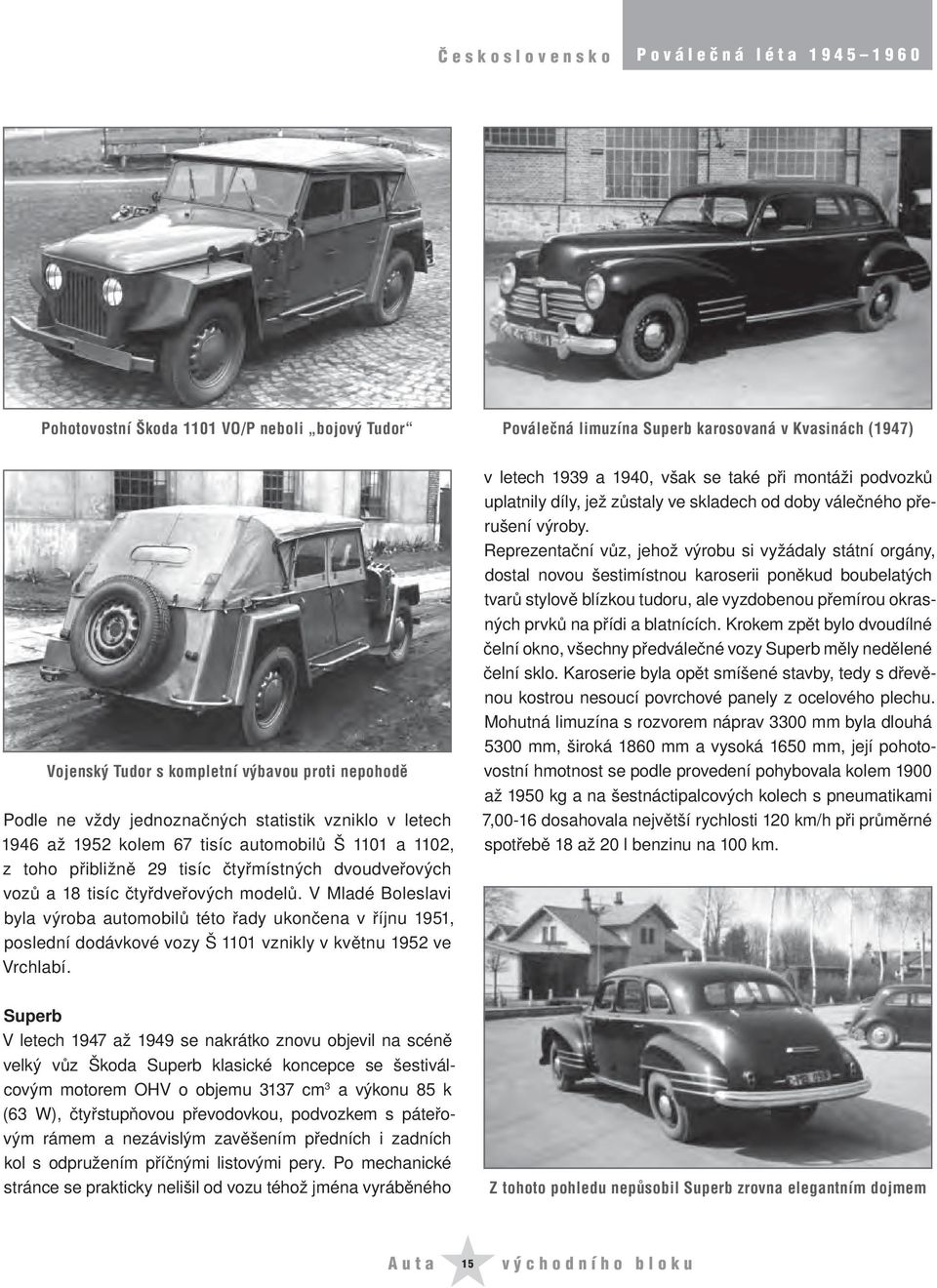 V Mladé Boleslavi byla výroba automobilů této řady ukončena v říjnu 1951, poslední dodávkové vozy Š 1101 vznikly v květnu 1952 ve Vrchlabí.