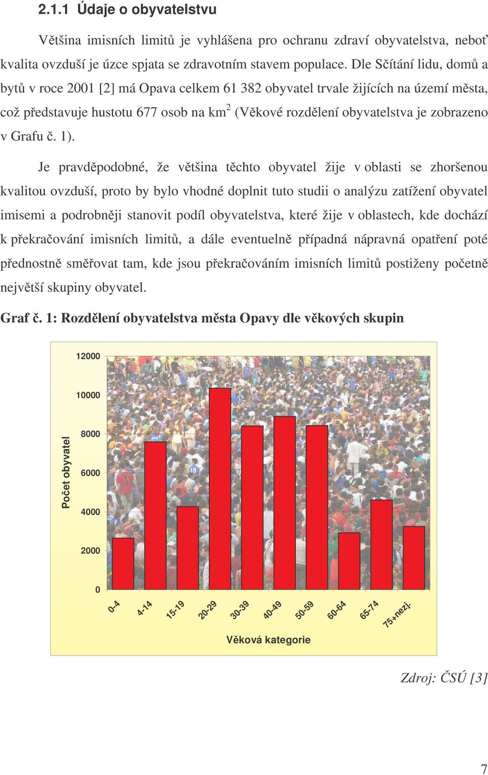 Je pravdpodobné, že vtšina tchto obyvatel žije v oblasti se zhoršenou kvalitou ovzduší, proto by bylo vhodné doplnit tuto studii o analýzu zatížení obyvatel imisemi a podrobnji stanovit podíl