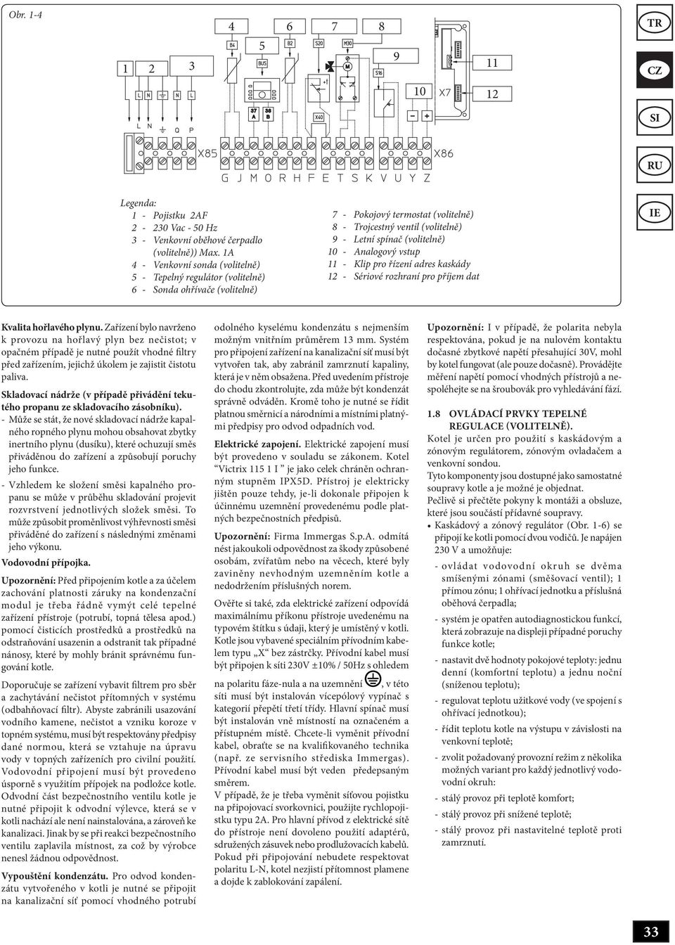 - Analogový vstup 11 - Klip pro řízení adres kaskády 12 - Sériové rozhraní pro příjem dat Kvalita hořlavého plynu.