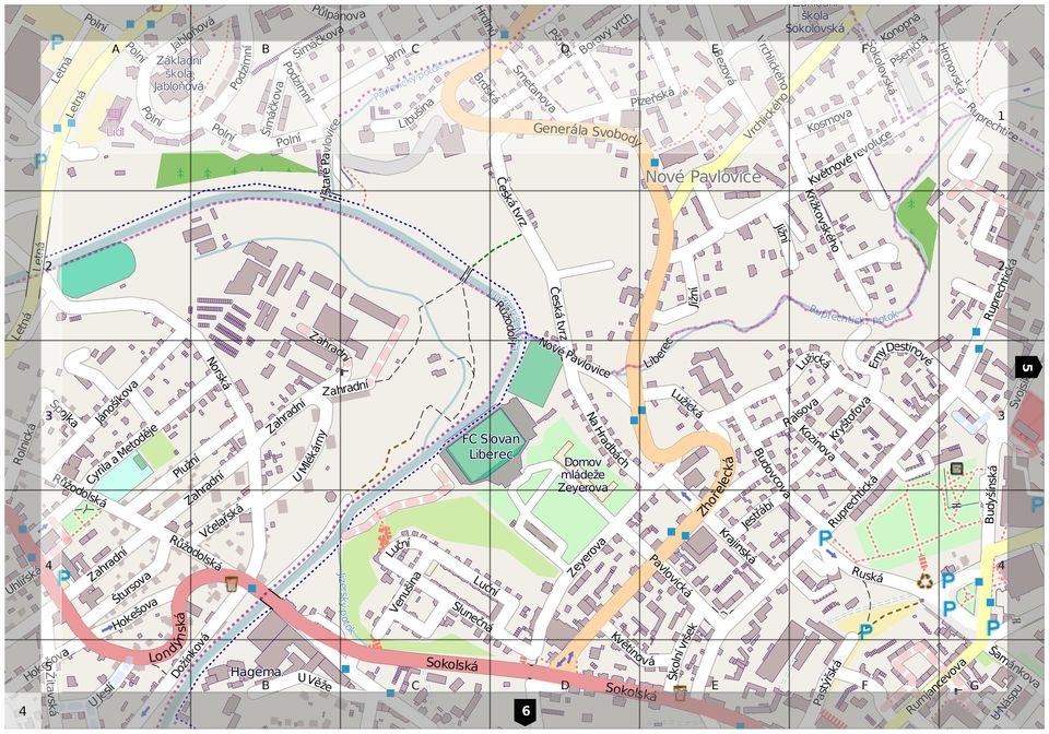 Ruprechtice 1 Jižní Letn Letn Rolnick Uhlířsk 2 2 Žitavsk Spojka Hokešova Růžodolsk Jnošíkova yrila a Metoděje Zahradní U Jeslí Štursova Londýnsk Hokešova Plužní Norsk Zahradní Růžodolsk ožínkov