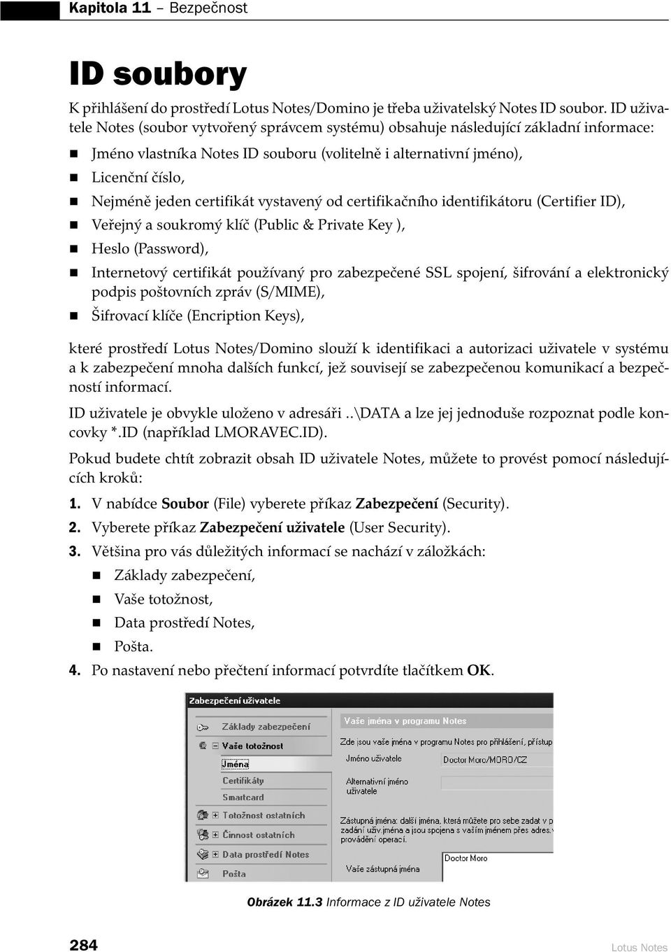 certifikát vystavený od certifikačního identifikátoru (Certifier ID), Veřejný a soukromý klíč (Public & Private Key ), Heslo (Password), Internetový certifikát používaný pro zabezpečené SSL spojení,