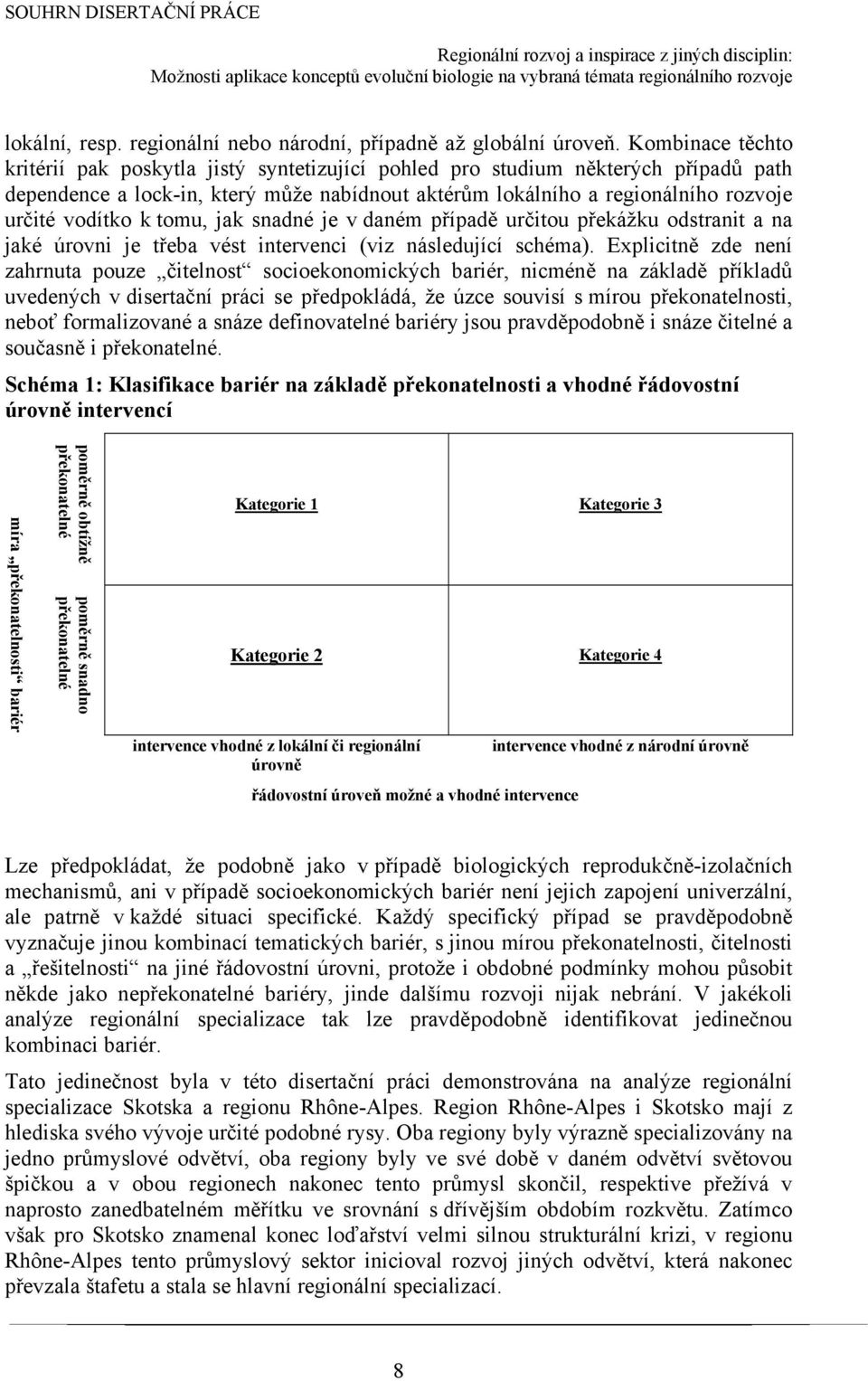 k tomu, jak snadné je v daném případě určitou překážku odstranit a na jaké úrovni je třeba vést intervenci (viz následující schéma).