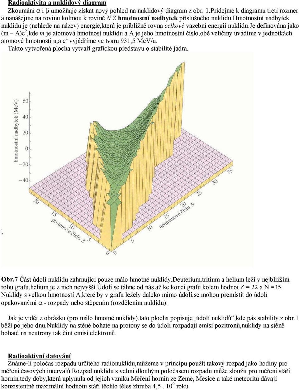hmotnostní nadbytek nuklidu je (nehledě na název) energie,která je přibližně rovna celkové vazební energii nuklidu.