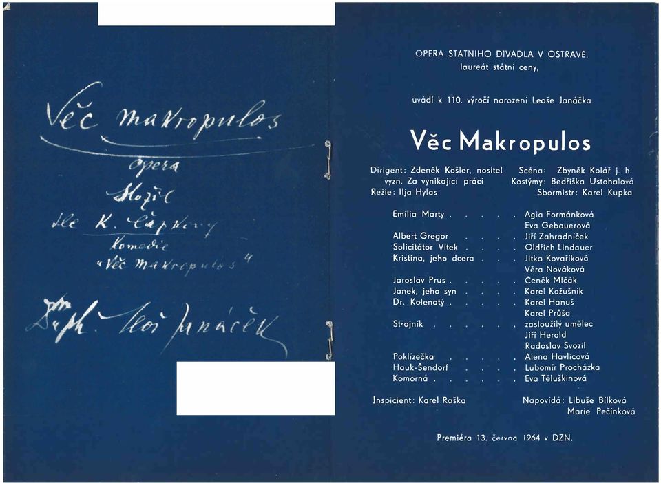 . Agia Formankova Eva Gebauerova Albert Gregor Solicitator Vitek Kristina, jeho dcera Jaroslav Prus. Janek, jeho syn. Jiri Zahradnicek. O ldrich Lindauer Jitka Kovarikova Vera Novdkova.