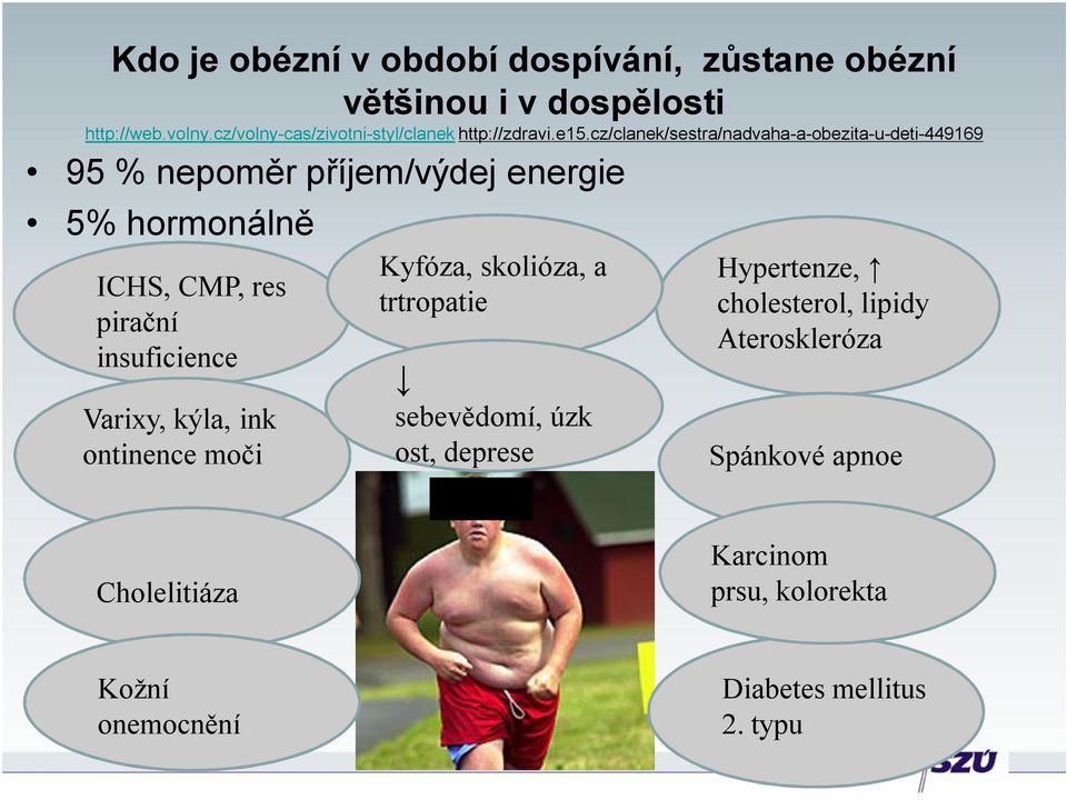 cz/clanek/sestra/nadvaha-a-obezita-u-deti-449169 95 % nepoměr příjem/výdej energie 5% hormonálně ICHS, CMP, res pirační