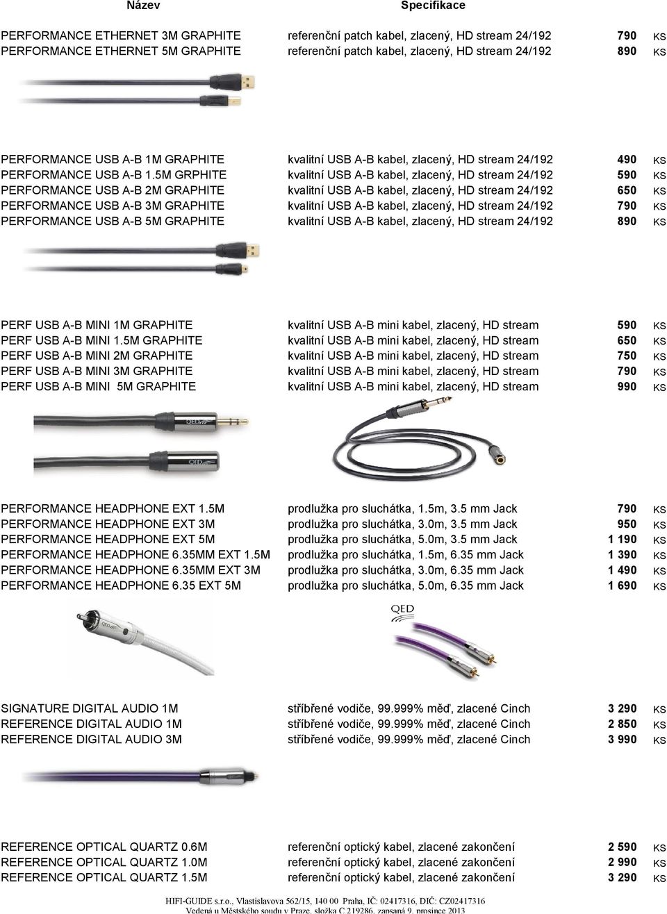 5M GRPHITE PERFORMANCE USB A-B 2M GRAPHITE PERFORMANCE USB A-B 3M GRAPHITE PERFORMANCE USB A-B 5M GRAPHITE kvalitní USB A-B kabel, zlacený, HD strea 24/192 kvalitní USB A-B kabel, zlacený, HD strea