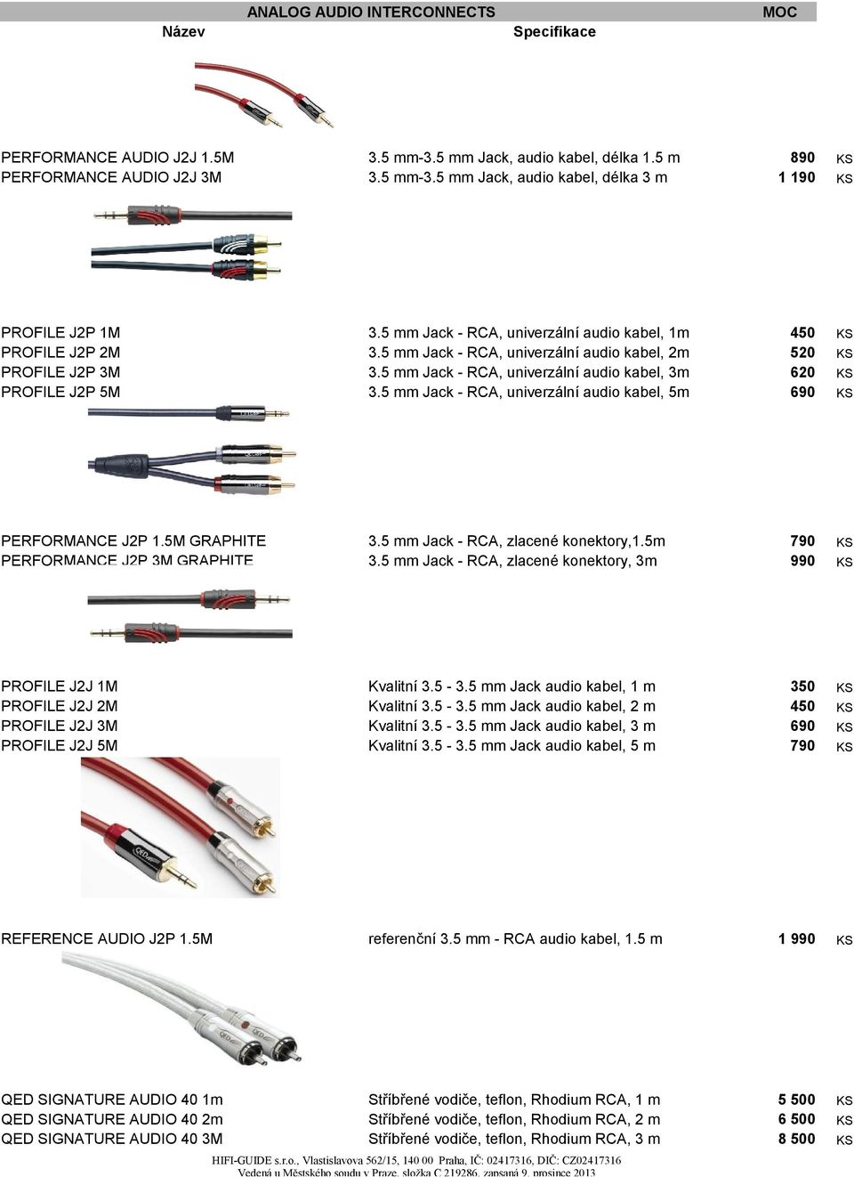 5 Jack - RCA, univerzální audio kabel, 5 450 520 620 690 PERFORMANCE J2P 1.5M GRAPHITE PERFORMANCE J2P 3M GRAPHITE 3.5 Jack - RCA, zlacené konektory,1.5 3.