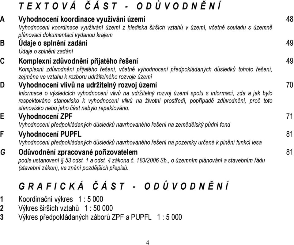 důsledků tohoto řešení, zejména ve vztahu k rozboru udržitelného rozvoje území D Vyhodnocení vlivů na udržitelný rozvoj území 70 Informace o výsledcích vyhodnocení vlivů na udržitelný rozvoj území